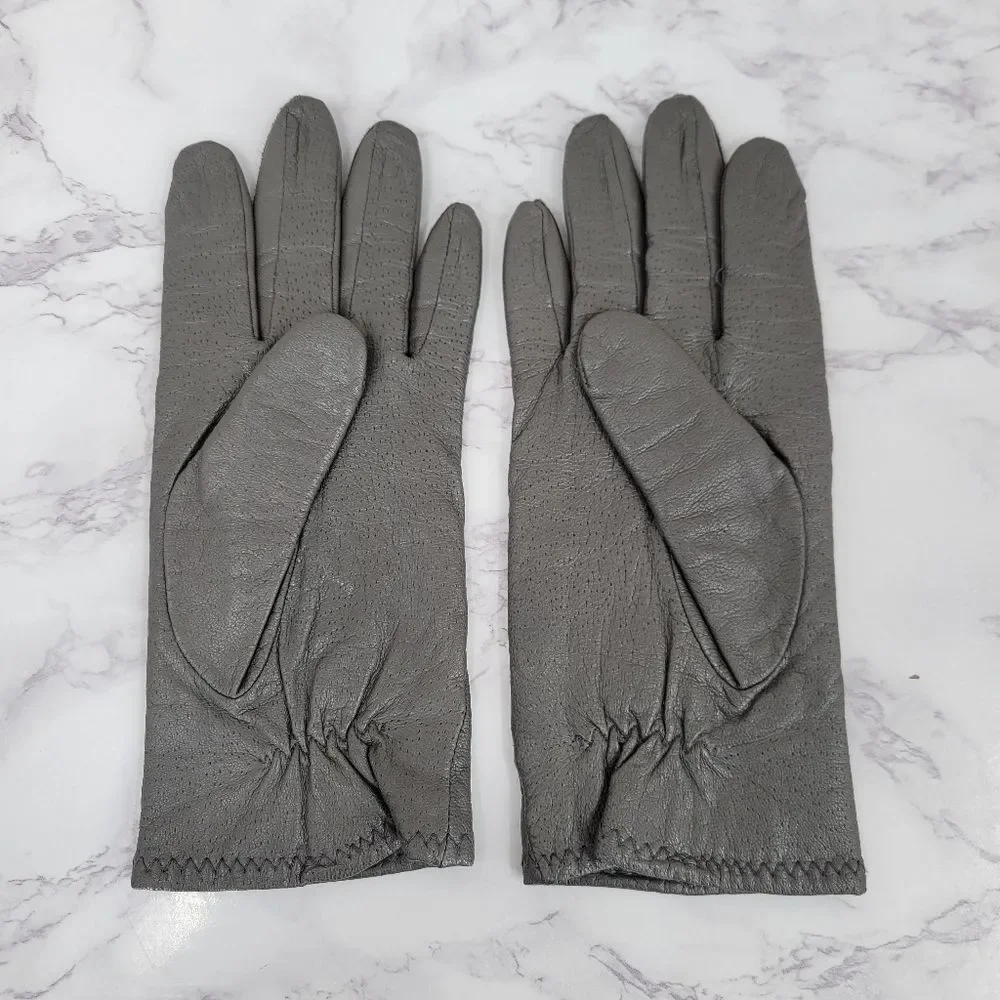 Fownes Vintage Classic Grey Leather Driving Gloves